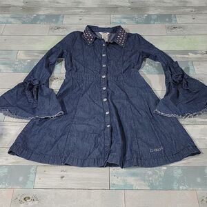 Bebe Girls Bell Sleeved Denim Dress sz Medium (10-12)